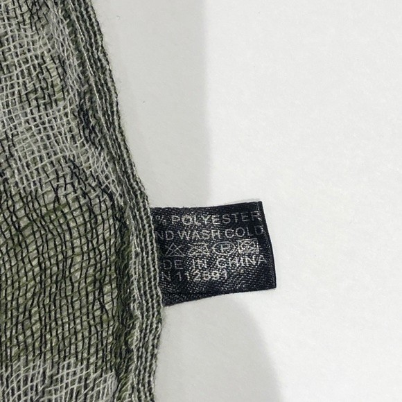 Green Polka Dot Abstract Long Fringe Scarf - Picture 3 of 5